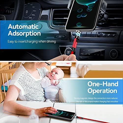 Revolutionize Your Charging with 540° Rotate Magnetic Charging Cables – 6.6 ft, 3-Pack, Universal Compatibility for USB Type C & Micro USB Devices, Fast Charging & 480 Mbps Data Transfer for Effortless Connectivity
