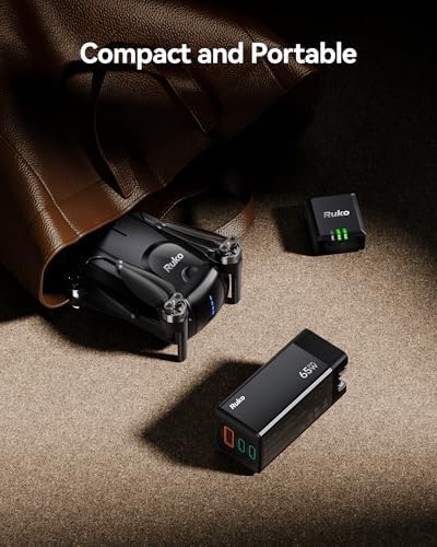 Ruko PD65 W Ga N Fast Charger – Ultra-Compact 3-Port USB-C Wall Adapter for Rapid Charging of i Phone 16/15, Mac Book Pro/Air, Galaxy S24, Pixel & More – Travel-Ready Foldable Design with Universal Compatibility for All Devices, Enhanced Efficiency for On-the-Go Power Needs