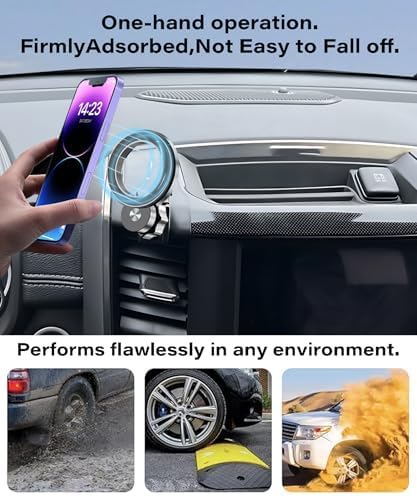 Magnetism Dodge Ram 1500/2500/3500 Phone Holder – Mag-Safe Compatible Hands-Free Car Mount with 360-Degree Rotation for Optimal Viewing – Adjustable Magnetic Cell Phone Accessory Preserving Air Vent Functionality for Safe Driving and Navigation