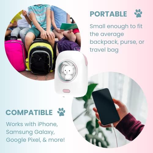 Charming Portable Charger & Hand Warmer | Ideal for i Phone, Galaxy, & Pixel | Stylish Pet-Themed Design with LED Battery Indicator | Quick Charge Functionality for On-the-Go Convenience | Compact & Lightweight for Effortless Travel
