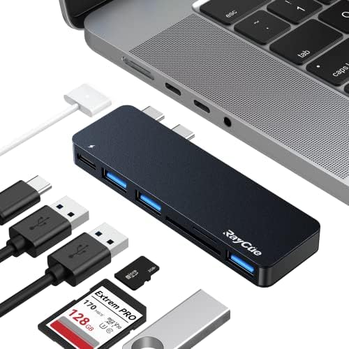 Maximize Your Mac Book Pro Experience with Our Premium USB C Hub Adapter – Multiport Thunderbolt 3 Dongle for 14/16 Inch Models, Effortlessly Connect USB 3.0 Devices and Access SD/TF Cards, Perfect for 2018-2022 Mac Book Air and Pro Users!