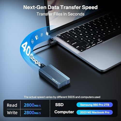 Experience Lightning-Fast Storage with ACASIS 40 Gbps M.2 NVMe SSD Enclosure – Thunderbolt 4/3 & USB4 Compatible, Tool-Free Setup for M-Key B+M SSDs (2280/2260/2242/2230) – Perfect for Video Editing, Gaming, and Large File Transfers – Durable Design for Optimal Heat Dissipation & Long-Lasting Performance – Elevate Your Device with High-Speed Data Transfer and Enhanced Compatibility
