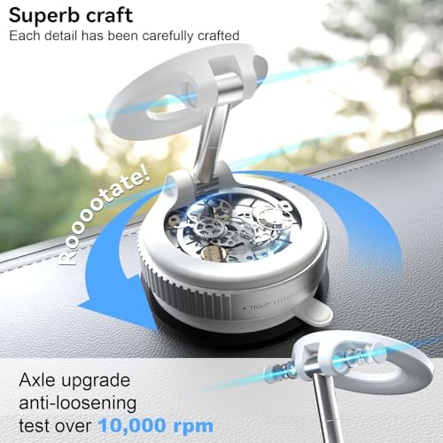 CloudValley Magnetic Car Phone Mount, [Compatible with MagSafe] 360° Adjustable Foldable Holder for Dashboard, 80LBS Suction & 2800gf Magnet, Car Accessories for iPhone 16 Pro Max 15 14, Black – Enhanced Compatibility and Speed