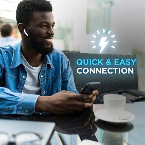 Cambridge Soundworks Oont Z True Wireless Earbuds with Active Noise Cancelling – Bluetooth 5.0 for Superior Sound Quality, Sweatproof Design, and Compact Charging Case – Immersive Audio Experience with Built-in Microphone (White)