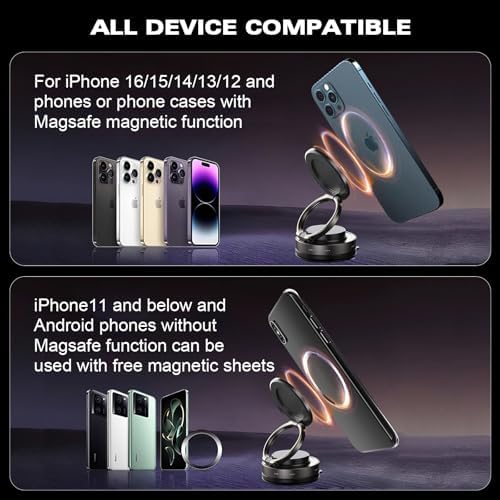 Revolutionary 360° Magnetic Car Phone Holder – Adjustable Vacuum Suction Mount for i Phone 12/13/14/15/16 with Mag Safe Compatibility for Enhanced Safety and Convenience on the Road