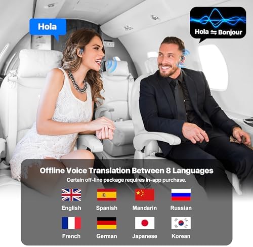 OWS 3-in-1 Advanced AI Translation Earbuds – Effortless Real-Time Communication in 144 Languages for Travelers, Business Professionals, and Language Learners, Ergonomically Designed for Comfort with Long Battery Life and Seamless Bluetooth Connectivity