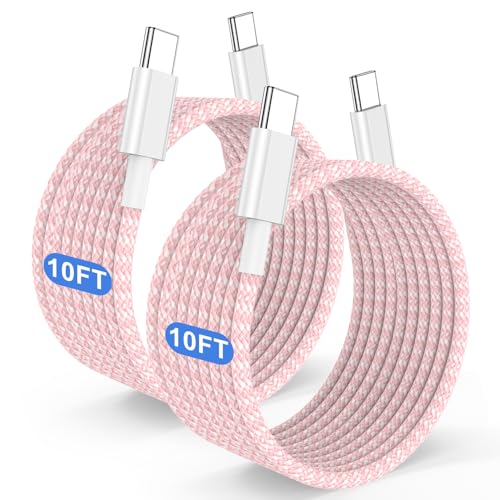 Premium 10 ft USB C to C Fast Charging Cable – 60 W High-Speed Charger for Apple i Phone 16 Pro Max, Mac Book Pro, i Pad & Samsung Galaxy – Durable, Flexible, and Stylish Green Design for Enhanced Device Compatibility and Rapid Power Delivery