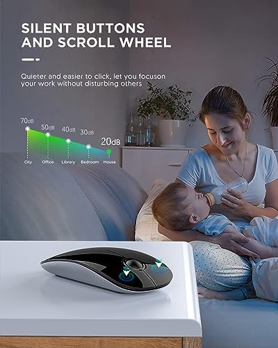 Sleek Purple Wireless Bluetooth Mouse – Effortless Dual Connectivity, 1600 DPI Precision, Whisper-Quiet Clicks, Long Battery Life for Enhanced Productivity and Versatile Device Compatibility