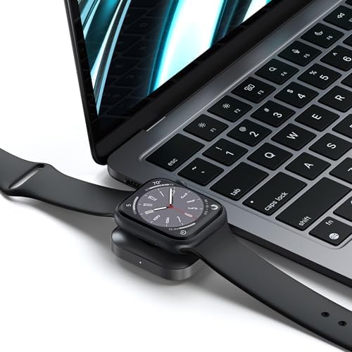 Satechi USB C Apple Watch Charger – MFi-Certified Portable Charging Solution for Ultra & Series 9/8/7/6/SE/5/4/3/2/1 – Fast, Compact, Reliable Power for On-the-Go Professionals – Essential Accessory for Effortless Charging