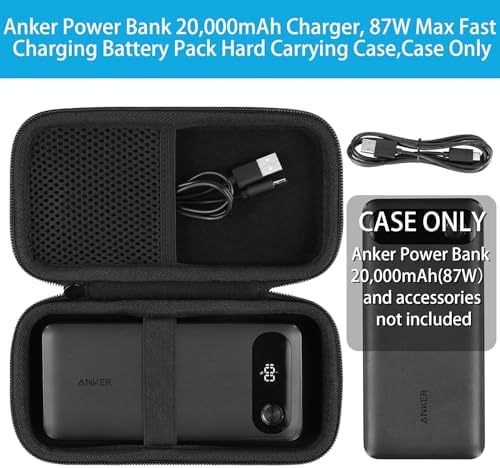Khanka Premium Hard Travel Case for Anker 20,000 m Ah Power Bank – Ultimate Protection & Stylish Convenience for Portable Charger Accessories – Shockproof Design with Secure Zippered Closure – Perfect for Travel, Commuting & Everyday Use