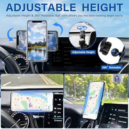 Custom-Fit 360-Degree Rotation Car Phone Holder for Toyota Corolla 2019-2025 & Corolla Cross 2022-2025 – Hands-Free Cell Phone Cradle with 8-Inch Screen Compatibility – Elevate Driving Safety and Convenience with Sturdy, Easy-Install Mount
