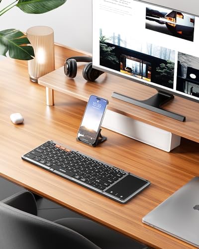 Samsers Portable Foldable Bluetooth Keyboard with Touchpad – Multi-Device Wireless Travel Companion for i OS, Android, Windows & Mac OS – Effortless Workflow with Bluetooth 5.1 and Long Battery Life – Perfect for On-the-Go Professionals