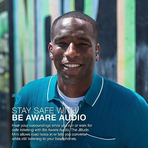 JLab JBuds Mini Tones True Wireless Earbuds – Ultra-Lightweight Bluetooth Earbuds with IP55 Sweat & Dust Resistance, Seamless Multipoint Connectivity for Effortless Device Switching, Enhanced Be Aware Audio for Safety, and Customizable EQ Modes for Superior Sound and Clear Calls, Ideal for Active Lifestyles and Everyday Adventures