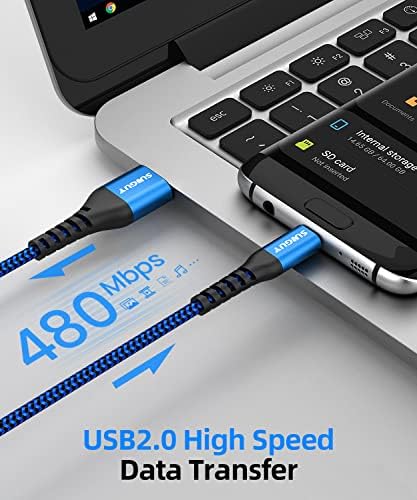 Ultra-Durable 10 FT Micro USB Cable 3-Pack – Fast 18 W Charging & Data Sync for Samsung Galaxy, Android Devices & PS4 – Premium Nylon Braided for Enhanced Flexibility & Strength – Perfect for Home & Office Use