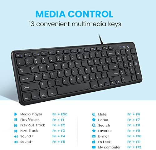 Elevate Your Typing Experience with the Perixx PERIBOARD-213 U Wired Silent USB Scissor Keyboard – Compact Design with Number Pad for Effortless Productivity, Ideal for Home and Office Use, Enhanced Compatibility, and Sleek Aesthetic – Perfect for Quiet Workspaces and Data Entry – Black US English Layout