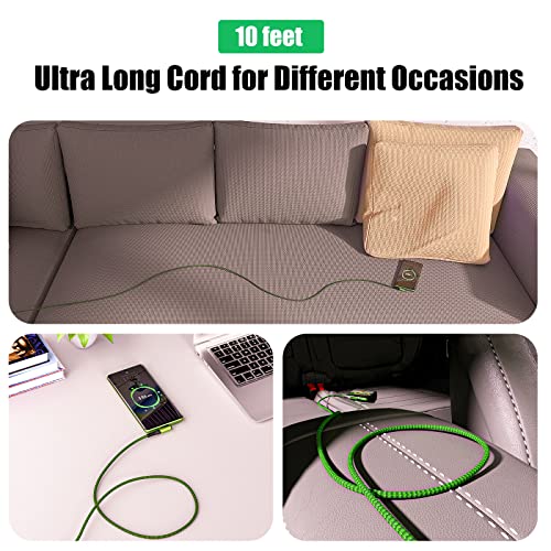 Ultimate 10 ft Type C Fast Charging Cable – 90-Degree USB to USB C Braided Cord (3-Pack) for i Phone 16/15 and Galaxy S Series – Enhanced Durability & Vibrant Colors for Seamless Charging Experience