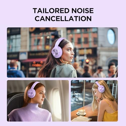 Elevate Your Sound Experience with FIO MOTUS Bluetooth Over-Ear Headphones – Unmatched 130-Hour Battery Life, Advanced Noise Cancellation, Custom EQ for Personalized Deep Bass, and High-Resolution Audio Quality – Perfect for Travelers and Home Office Users Seeking Comfort and Effortless Wireless Connectivity
