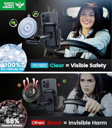 VICSEED [True Strongest Suction] [Rally Racing-Grade Stability] Phone Holders for Your Car 2025 Upgraded Car Phone Holder Mount Truck Stand Cradle for iPhone Samsung All Phones, Yellow – Enhanced Compatibility and Speed