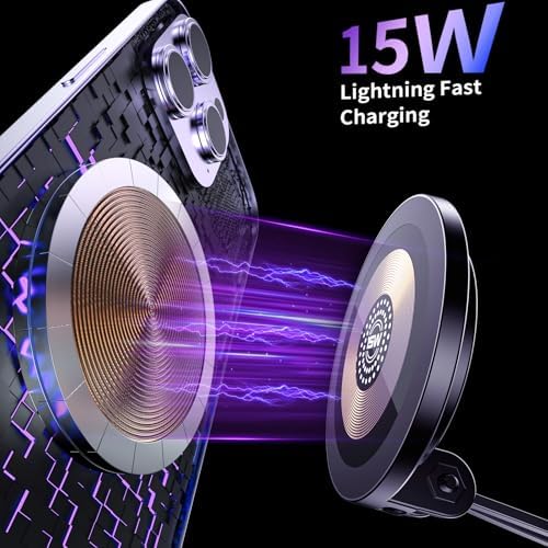 Mag-Safe Car Mount Charger: 15 W Wireless Fast Charging Phone Holder with 360° Rotation – Durable Zinc Alloy Design for Hands-Free Navigation and Enhanced Compatibility with All Devices