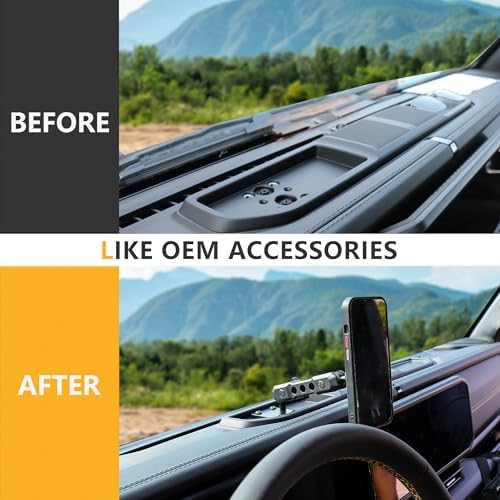 2024-2025 Jeep Wrangler JL Magnetic Phone Mount – Adjustable 360° Dashboard Cradle for Secure Navigation and Hands-Free Use – Sleek Black Finish for Enhanced Interior Style – Quick Installation for Optimal Driving Safety and Convenience