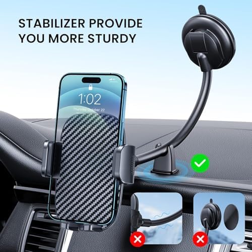 Universal Car Phone Mount: Hands-Free Adjustable Holder for Safe Driving – Secure Air Vent Smartphone Stand for i Phone & Android – 360-Degree Rotation for Optimal Viewing and Easy Access – Durable Lightweight Design for All Vehicles