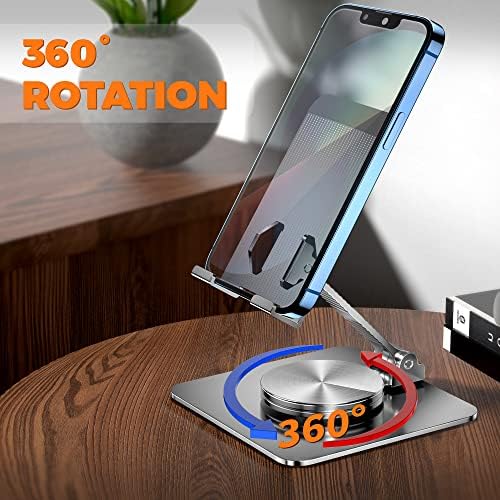360 Rotatable Foldable Phone Stand for Desk,Fully Adjustable Desktop Phone Holder Cradle Dock Compatible with iPhone 16 15 14 13 12 11 Pro Max,Tablets,All Phones(Pink) – Enhanced Compatibility and Speed