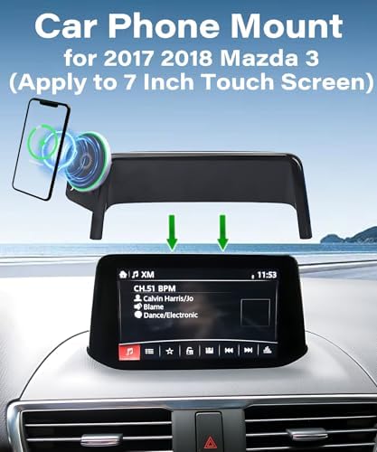 Mazda 3 2017-2018 Advanced 15 W Fast Wireless Car Phone Holder – Hands-Free Mount with 360-Degree Pivot for 7-Inch Displays – Ultimate Stability and Effortless Connectivity for Enhanced Driving Safety and Convenience