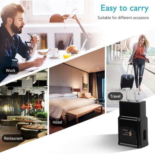 Super Fast Charging Kit: Adaptive Micro USB Wall Adapter with 6 ft Urban X Cable for Samsung Galaxy S7, S6, Note 5 & More – Enhanced Efficiency, Compatibility & Portability in Sleek Black Design