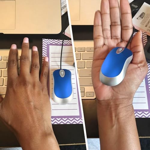 Compact Blue USB Optical Mouse Duo with Retractable Cable – Perfect Travel Accessory for Windows & Mac Users, High Precision & Ergonomic Comfort, Tangle-Free Design for On-the-Go Computing