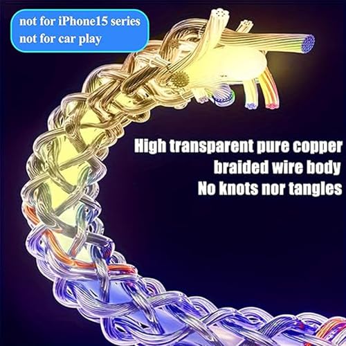 USB C to Type C LED Light Up RGB USB C Charging Cable,Fast Charging Cord for i-Phone 15 Pro Max Plus, iPad mini Pro Air and Galaxy Note Pixel etc(66W 3FT) – Enhanced Compatibility and Speed