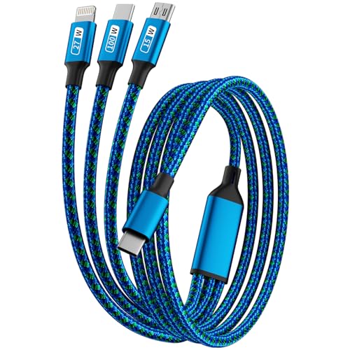 240 W 4-in-1 USB C Charging Cable – 6 FT Multi-Device Power Solution with LED Indicator for i Phone 16/15/14 Pro, Mac, i Pad, Samsung S25/S24 – Fast Charging Compatibility, Durable Design for Home & Travel