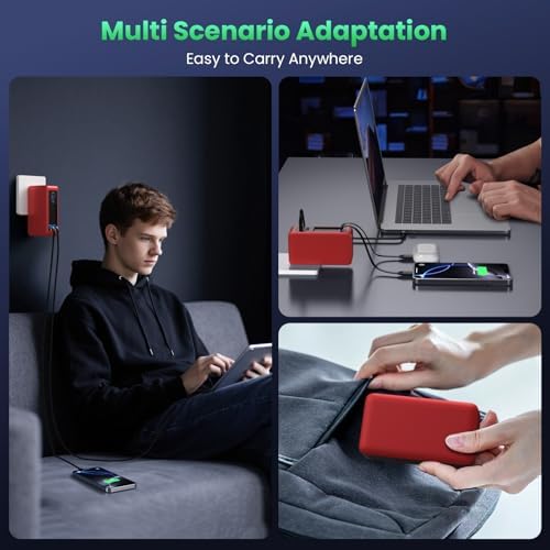 120 W Ga N IV USB-C Charger Station with Dual Retractable Cables – Fast Charging Wall Adapter for Mac Book, i Pad, i Phone 16/15/14, Galaxy S24 & Android Devices – Compact 4-in-1 Foldable Design for Effortless Travel and Enhanced Compatibility