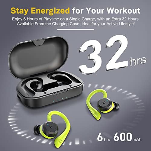 APEKX True Wireless Bluetooth Earbuds with IPX7 Waterproof Protection – Sports-Ready In-Ear Headphones with Superior Stereo Sound and Built-in Microphone for Active Lifestyles – Compact Charging Case for Extended Use and Universal Device Compatibility