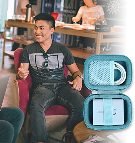 Khanka Protective Hard Case for Anker 45 W Wall Charger & 20 W Portable Charger – Ultimate Travel Companion for Anker 521 Power Bank (Power Core Fusion) – Lightweight Shockproof Design, Modern White Finish, Secure Zipper Closure for Enhanced Portability and Device Safety