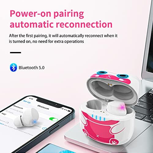 Adorable Panda-Themed Kids Wireless Earbuds – Bluetooth 5.0 with 36 Hours Playtime & IPX6 Waterproof for Active Lifestyles – 3 D Stereo Sound & Built-in Mic for Hands-Free Calling – Perfect for Children and Adults