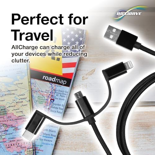 Universal 3-in-1 Charging Cable for Logitech H600 Headset – Box Wave Cable – Durable Jet Black Design with High-Speed Performance and Enhanced Compatibility for Seamless Connectivity