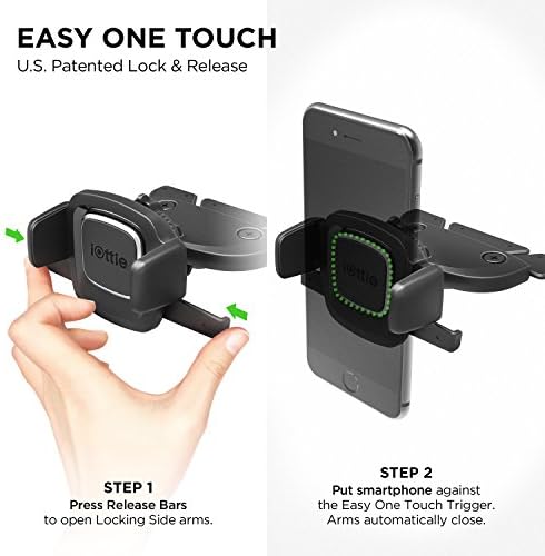 i Ottie Easy One Touch Signature CD Slot Car Phone Holder – Universal Smartphone Mount for i Phone, Google, Samsung, and More – Enhanced Stability, 360-Degree Viewing Angles, Quick One-Touch Access for Safe Driving