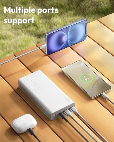 ROMOSS 30000 m Ah High-Capacity Power Bank with 22.5 W Fast Charging – Versatile Portable Charger for Multi-Device Compatibility including i Phone, i Pad Pro, Samsung – Triple Output & Input Design for Effortless Power Management on the Go