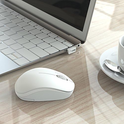 Light Blue Wireless Mouse – Ultra-Quiet 2.4 GHz Noiseless Computer Mouse with USB Receiver for Seamless Windows Experience – Portable, Ergonomic Design for Home, Office, or Travel