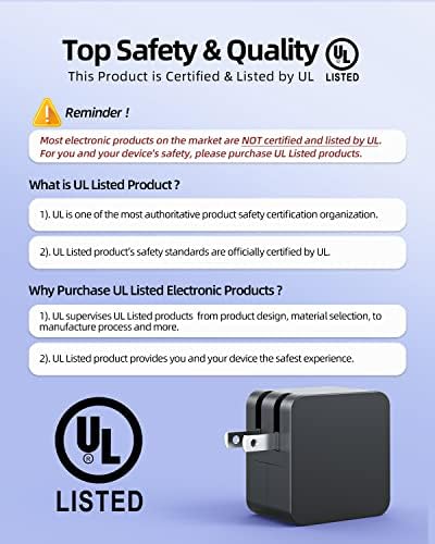 Compact Ga N Charger for Asus Laptops – Ultra Lightweight 65 W Fast Charging with Universal USB-C & Round Connectors – 40% Smaller Design, 7.5 ft Extended Cable, Certified Safety Standards, Versatile Compatibility for All Asus Models – Perfect for On-the-Go Charging
