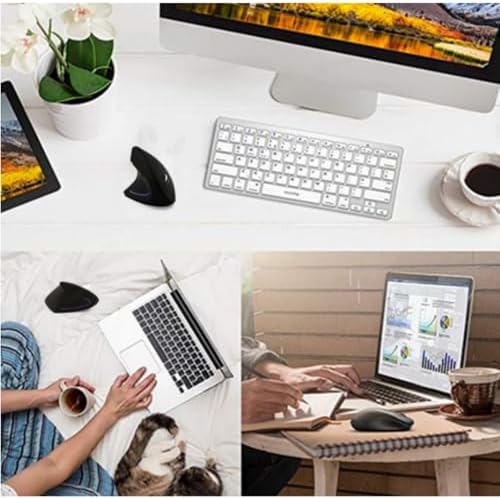 Ergonomic Left-Handed Wireless Mouse – Sleek Pink 2.4 GHz Vertical Design with Customizable DPI, Quiet Click, and 6 Buttons for Enhanced Comfort and Productivity on Laptops and Desktops