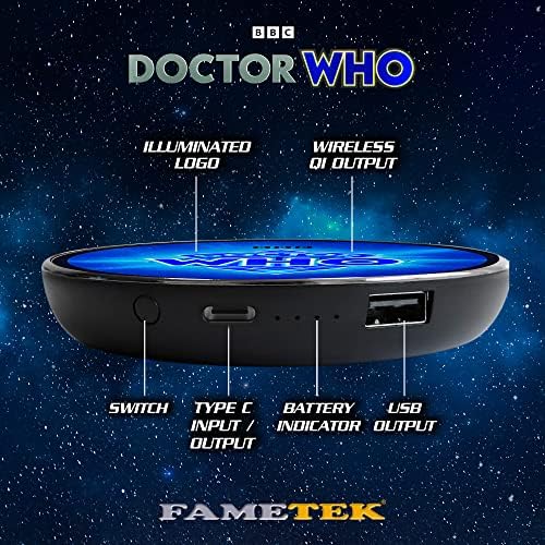 Power Your Devices with Doctor Who Weeping Angel Wireless Charger – Illuminating Portable Power Bank with Backup Battery, Qi Compatibility, and Unique Sci-Fi Design – Ideal for Whovians and Tech Lovers – Versatile Charging for All Your Gadgets