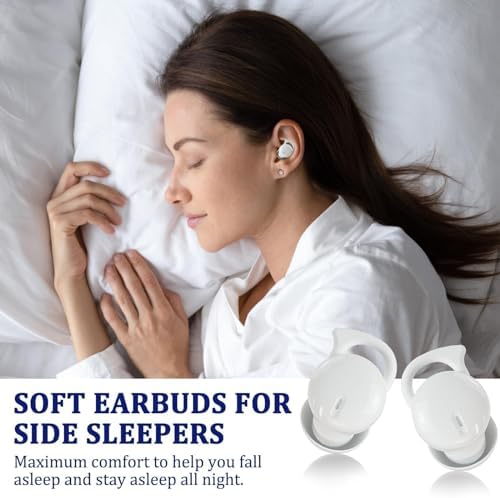 Ultimate Comfort Bluetooth 5.3 Sleep Earbuds for Side Sleepers – Invisible Design with Noise-Cancelling Technology in Beige – Waterproof and Lightweight for Meditation, Relaxation, and Outdoor Use