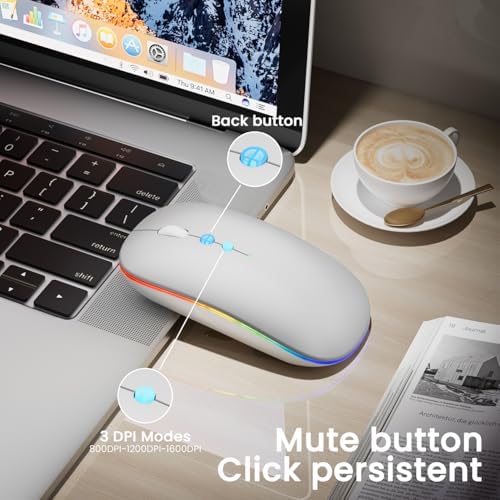 Elevate Your Computing Experience with the Q23 S Black Wireless Mouse – Rechargeable, Dual Mode USB-A & Type-C, Silent Operation, and 3 Adjustable DPI for Ultimate Precision and Versatility Across Laptops, Macs, PCs, and Android Devices