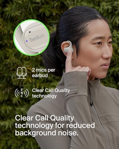 Belkin AUC013 Clearfit Open Ear Bluetooth Earbuds – Ultimate Comfort and Awareness for Active Audio Enthusiasts Seamlessly connect to your world with the Belkin AUC013 Clearfit Open Ear Bluetooth earbuds, engineered for those who prioritize sound excellence and environmental awareness. Featuring a groundbreaking open-ear structure, these earbuds deliver an immersive audio experience while ensuring you stay connected to your surroundings. Compatible with a range of devices, they offer swift pairing for immediate access to music, podcasts, and calls, catering perfectly to busy professionals and fitness aficionados. With their ultra-lightweight design, these earbuds provide unparalleled comfort during extended use, whether you’re on your commute, working out, or relaxing at home. The integrated microphone ensures crystal-clear hands-free communication, enhancing their versatility. Transform your audio experience with the innovative Belkin AUC013 earbuds—where superior sound engineering meets modern functionality for discerning listeners seeking a blend of style and practicality. Ideal for active lifestyles, these earbuds redefine convenience in personal audio.