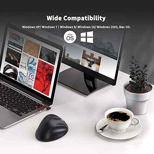 Revolutionize Your Workspace with the Green Ergonomic Wireless Mouse – Superior Vertical Design for Ultimate Comfort, Silent Clicks for Distraction-Free Focus, Long-Lasting Battery Life Powered by 1 AA Battery, Precision Control Up to 1600 DPI with USB Receiver Compatibility for PCs, Laptops, and Desktops