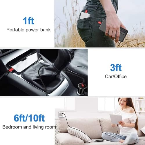 Premium 10 FT Braided USB Type-C Cable 5-Pack – High-Speed 3 A Fast Charging for Samsung Galaxy S10/S9/S8 Plus, Note 10/9/8, LG V50/V40/G8/G7 – Durable and Flexible Charge & Data Transfer Solution – Essential Accessory for Home, Office, and Travel