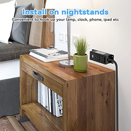 Kungfuking Wall-Mountable Power Strip with USB Ports – 6.56 FT Surge Protector Extension Cord Featuring 2 AC Outlets and Flat Plug Design for Enhanced Charging Flexibility and Device Safety