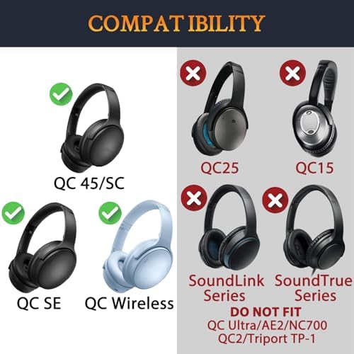 Transform Your Bose Quiet Comfort 45 & SE Headphones with Luxurious SOULWIT Replacement Earpads in Burgundy – Premium Soft Protein Leather Cushions for Unmatched Comfort and Superior Sound Isolation, Perfect for Long Listening Sessions and Easy Installation