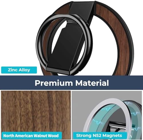 Glitter Silver Magnetic Phone Ring Stand – Ultra-Thin, 360-Degree Rotating Grip for i Phone 16/15/14/13/12 – Stylish Finger Loop Holder Enhancing Usability and Drop Protection